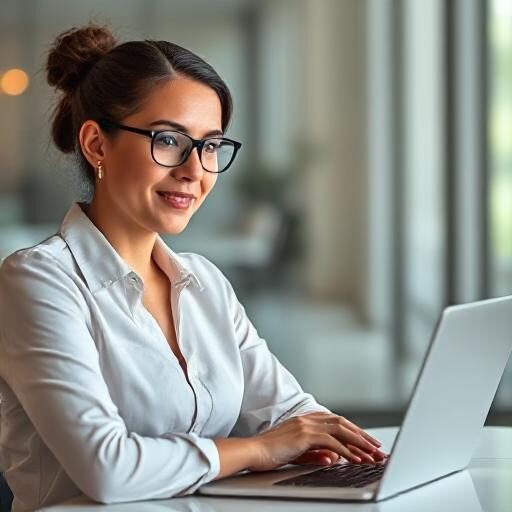 Woman on Computer